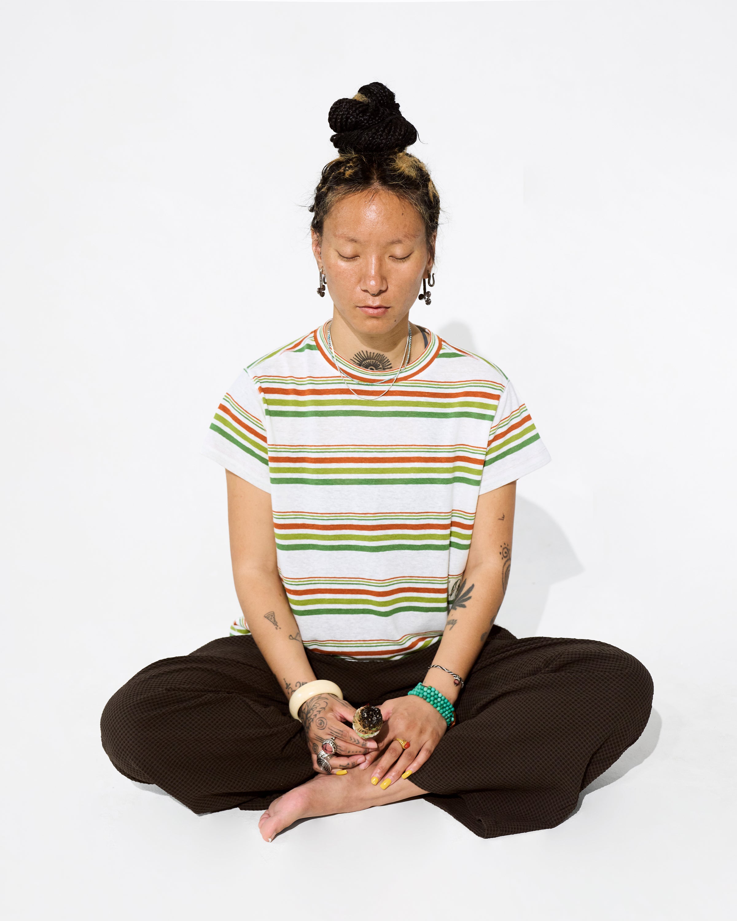 LIVITY in Comfort-DryaHEMP™ Recovery Stripe Tee